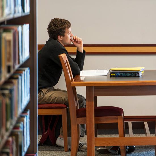 Male+student+studying+in+the+library